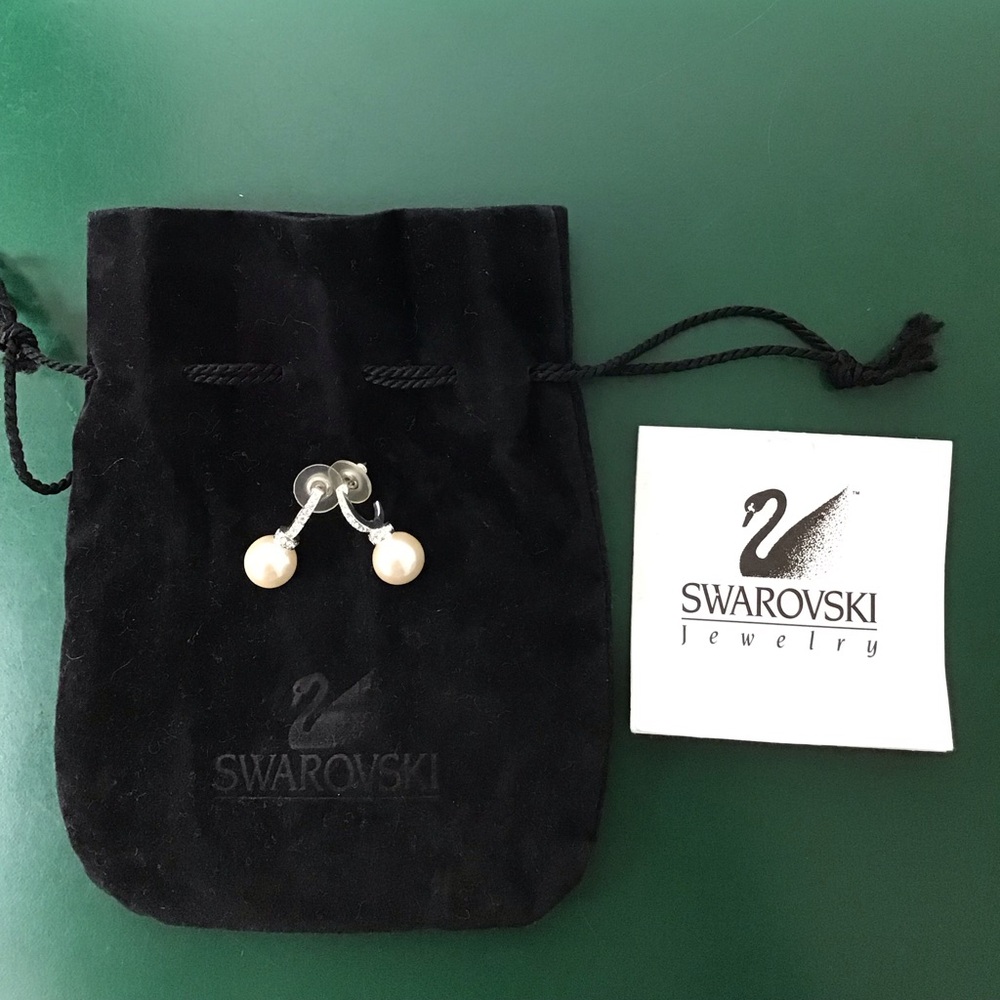 Swarovski Faux Pearl Pierced Earrings
